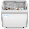 Koolmore Commercial Ice Cream Freezer Display Case, Glass Top Chest Freezer with 3 Storage Baskets MCF-9C